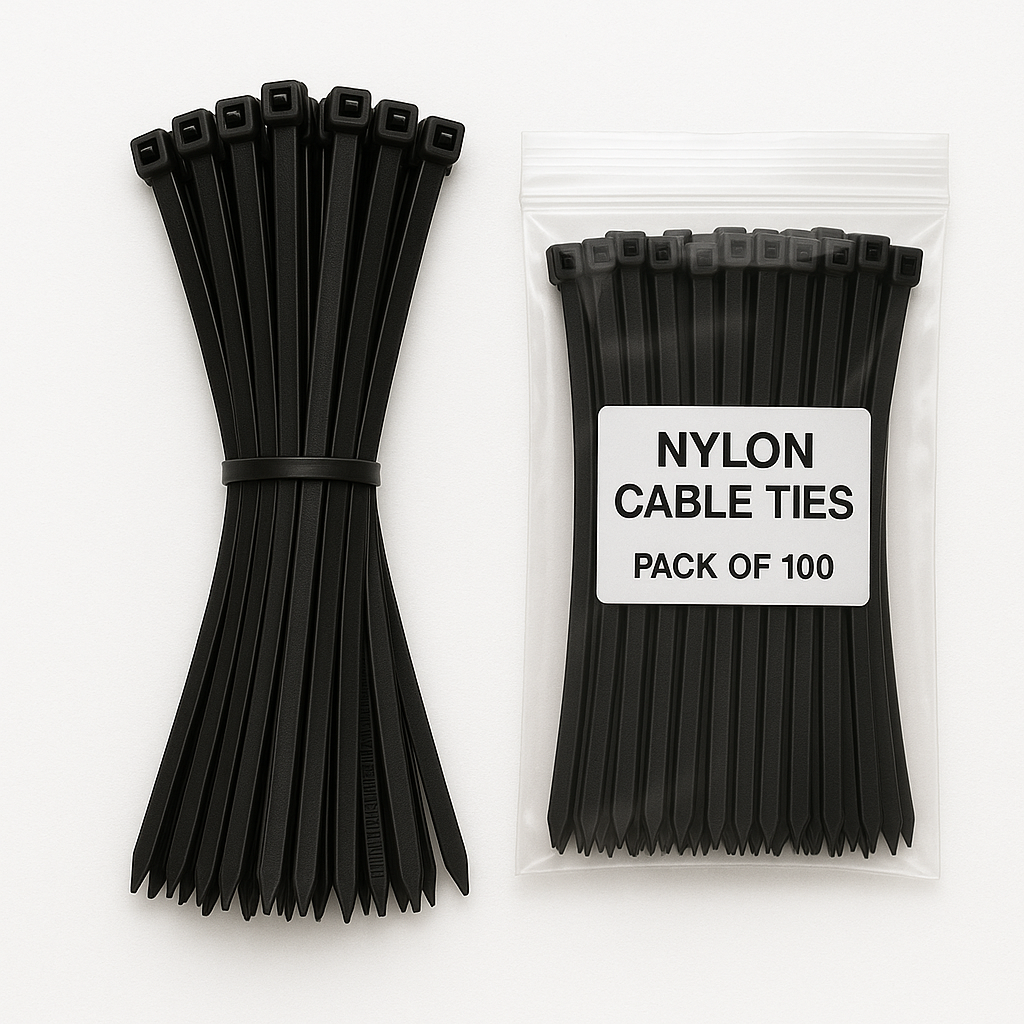 Nylon Plastic Cable Ties UV Stable (100 pack)